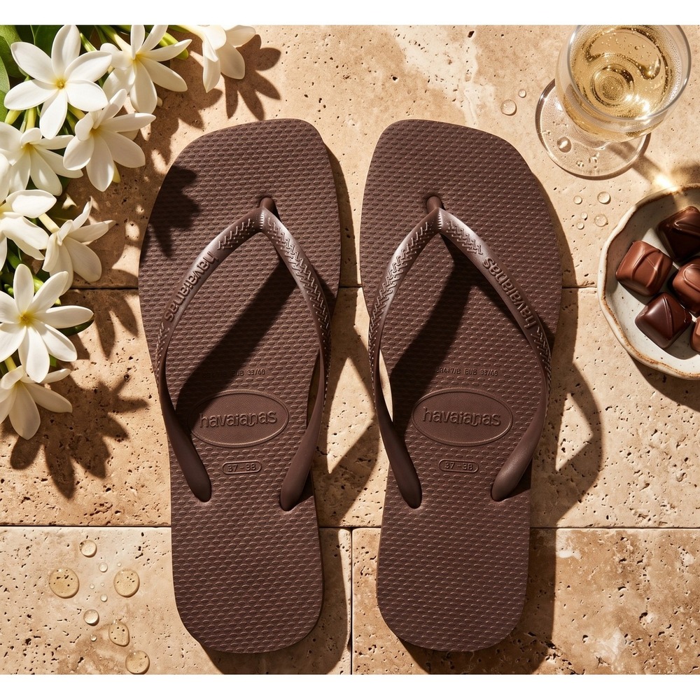 BACK IN STOCK! W's 6 | Havaianas Square Solid in Dark Brown | SQRE0019